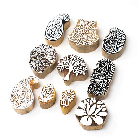 Hashcart Wooden Stamp Block, Printing Stamp Design Set | Block for ...