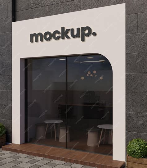 Premium PSD | Store facade logo mockup