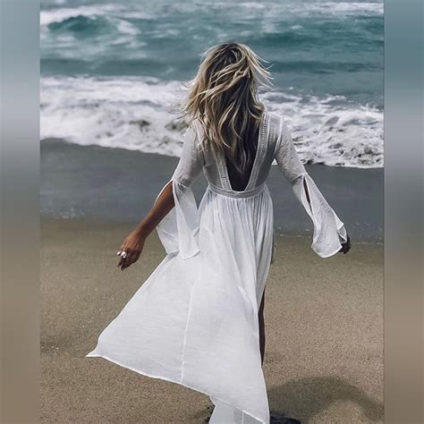 New Flowy Boho Lace Maxi Duster Kimono Cover Up Dress White | Beach ...