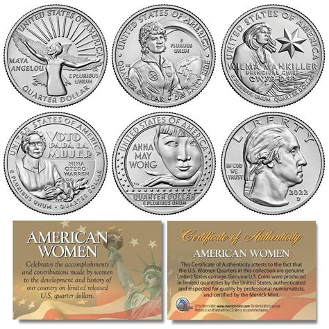 American Women 2022 Series U.S. Mint Quarters 5-coin Set in Capsules ...