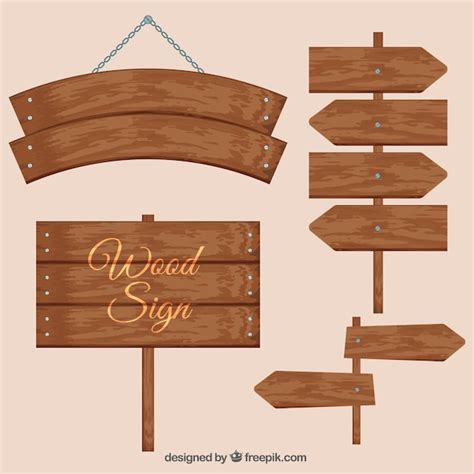 Various wooden signs | Free Vector