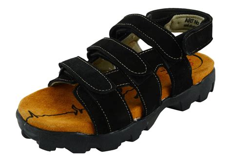 Topper Saheb Men's Black Synthetic Outdoor Sandals - 10 UK : Amazon.in ...