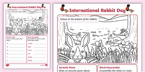 KS1 International Rabbit Day Boredom Buster (teacher made)
