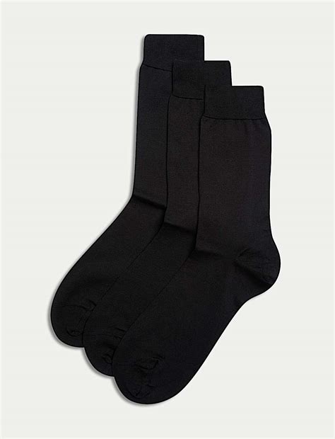 Buy 3 Pack Pure Cotton Socks at Marks & Spencer