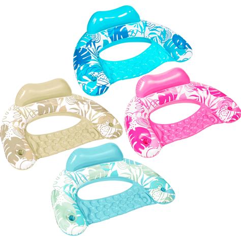 JOYFY Inflatable Pool Float Chair - 4 Pack Floating Pool Chair ...