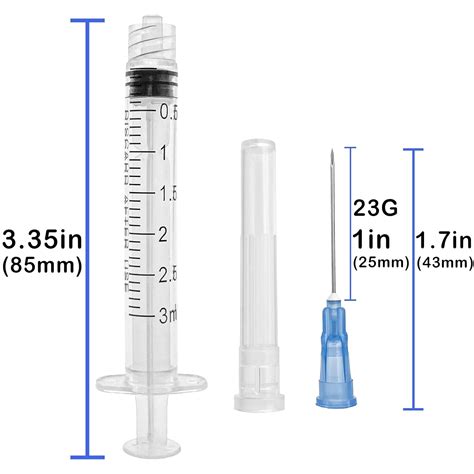 Buy 3ml Syringe with Needle, 23g 1 inch needle and syringe, jeringas ...