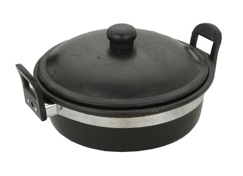 Buy Bharat Pottery Mart, Mitti, Cooking Black Handi with Lead 2000ML ...