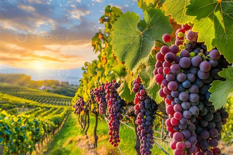 A picturesque vineyard with lush grapevines, highlighting the fruitful ...