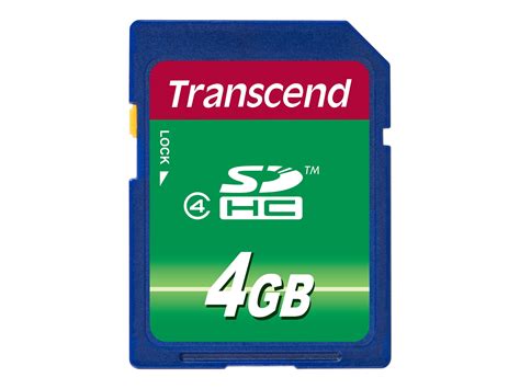 Transcend - Flash memory card - 4 GB - Class 4 - SDHC - Walmart.com ...