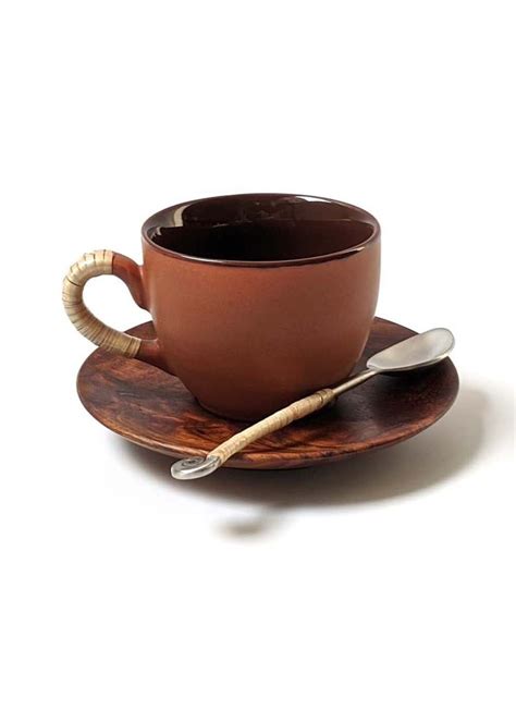 Get Cappuccino Cup with Saucer and Spoon - Sylvan (Teracotta-Brown) at ...