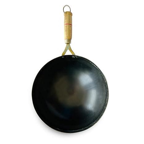 Kichera 11 Inch Pre-Seasoned Iron Wok with Wooden Handle |Chinese ...