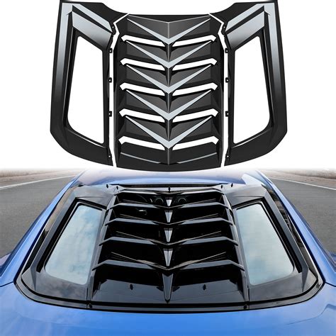 Buy Rear Window Louver for Ford Mustang 2015-2021，KEWISAUTO Back Windshield Sun Shade Cover Vent ...