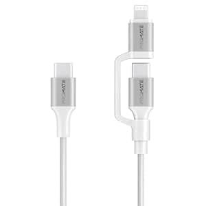 Promate PowerLink Cci 3-in-1 MFI Certified Lightning and USB-C™ Cable ...