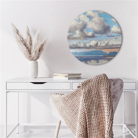 Round Canvas Wall Art Painting Titled: Undisturbed, Sizes Available