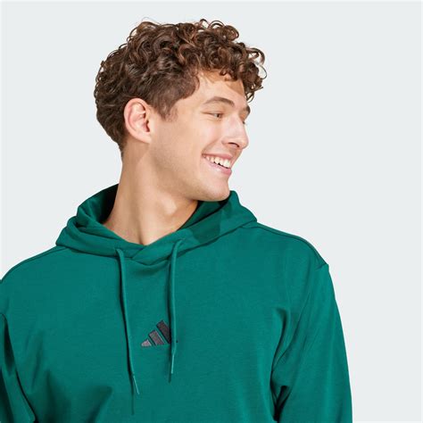 Essentials Feelcozy French Terry Hoodie - Green | adidas Hong Kong