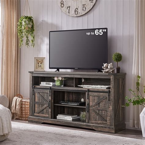 Snapklik.com : Farmhouse TV Stand For 65+ Inch TV, 33" Tall Highboy ...