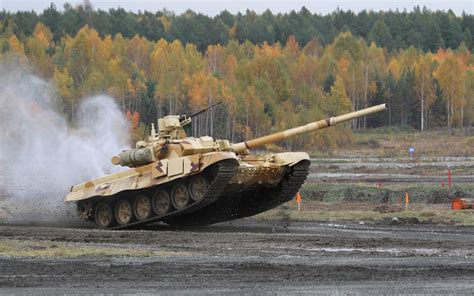 Dynamic T-90 Tank HD Wallpaper: Military Power in Action