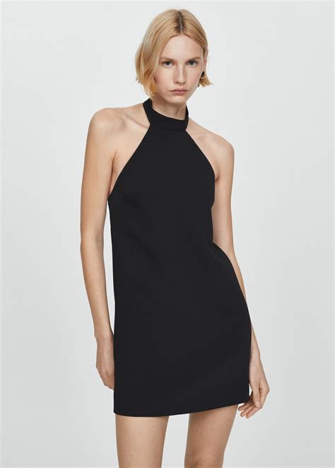 Vestido halter espalda abierta - Mujer | MANGO Chile