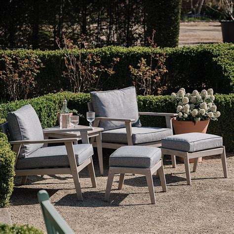 Buy Greywashed chair and footstool set: Delivery by Waitrose Garden