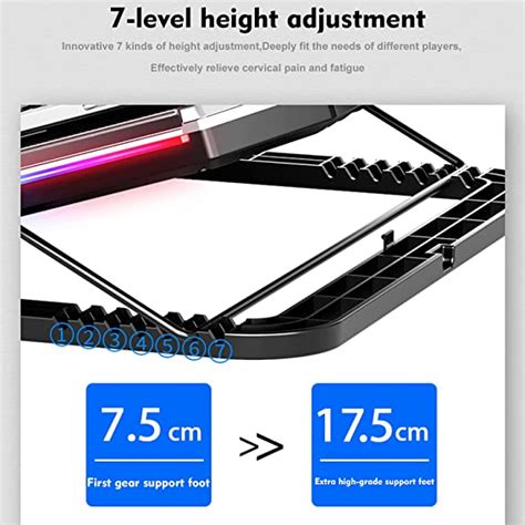 Proffisy RGB Laptop Cooling Pad, Gaming Laptop Cooler Stand with 6 Qui ...