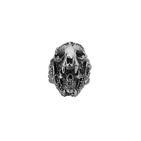 Buy DTH STORE Vintage Indian Jaguar Warrior Skull Ring for Men Cool ...