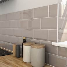 Bandq Bathroom Tiles by Trentie Taupe Gloss Ceramic Wall Tile Pack Of 40 L Bandq Bathroom Tiles