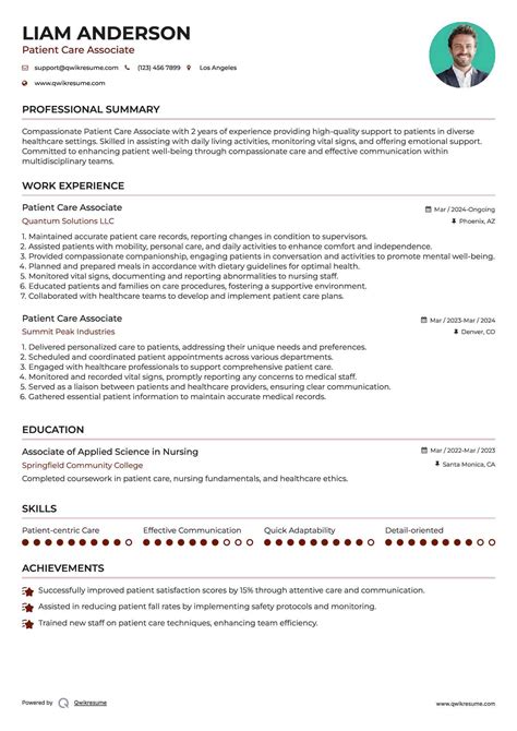 10+ Patient Care Associate Resume Samples & Templates for 2025
