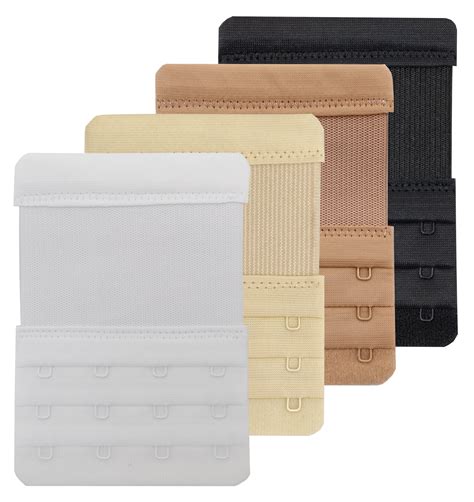 Tamlien 4 Hook Bra Extender, Adjustable Bra Band Extender, Cotton Strap ...