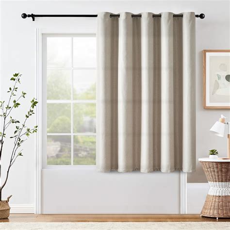 Amazon.com: jinchan Room Darkening Curtain 63 Inch Length Beige Curtain ...