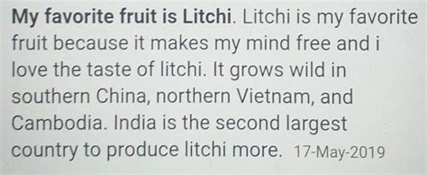 Describe your favourite fruit in five sentences - Brainly.in