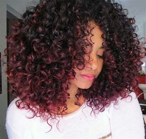 I love her ends. | Dyed curly hair, Colored curly hair, Burgundy hair
