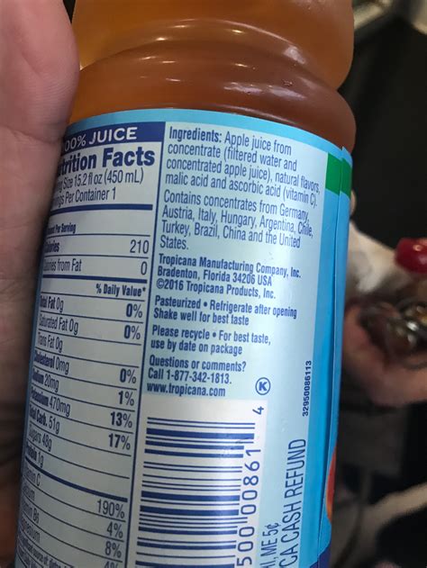 Tropicana Apple Juice Bottle