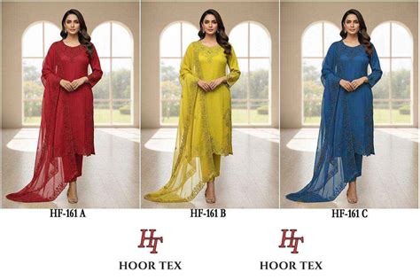 HOOR TEX DESIGN NO - HF 161 A-C CRISTAL VISCOSE READYMADE PAKISTANI SUIT