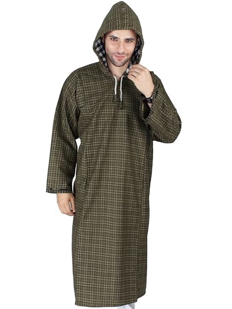 Buy Exotic India Phiran for Men from Kashmir with Hood - Pure Wool ...