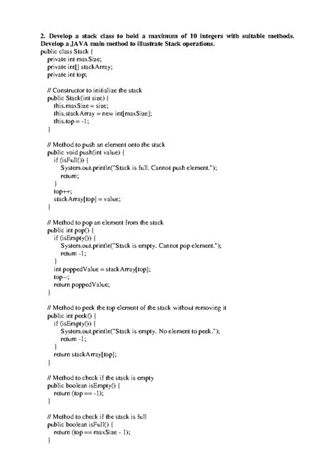 Java Lab Manual: Stack & Employee Class Implementations - Studocu