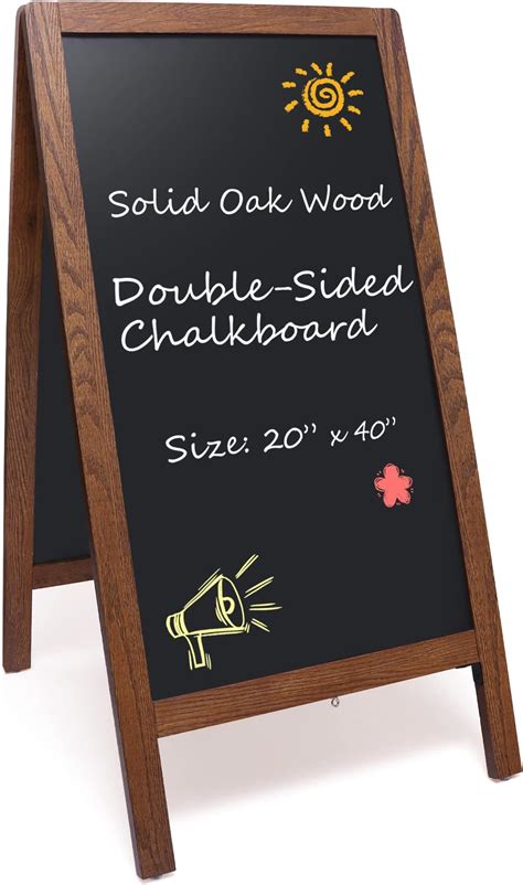 Amazon.com : A-Frame Chalkboard Signs 40" x 20", Solid Oak Wood ...