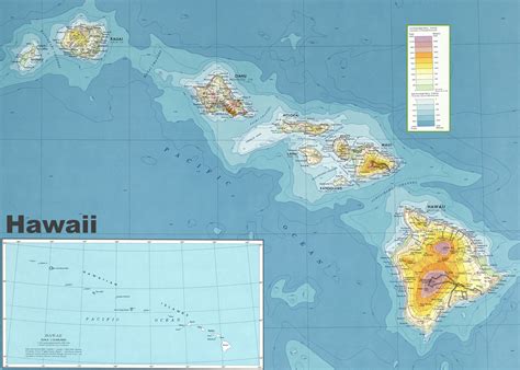 Hawaii physical map