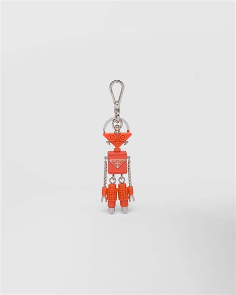 Orange Robot Saffiano Leather Bag Charm | PRADA