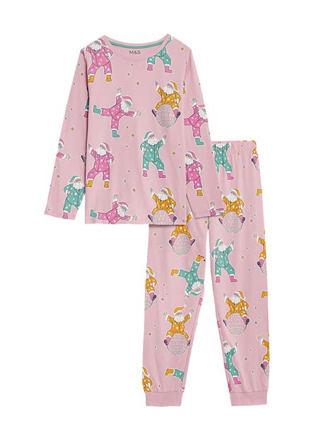 Buy Pure Cotton Disco Santa Christmas Pyjamas (1-16 Yrs) at Marks & Spencer