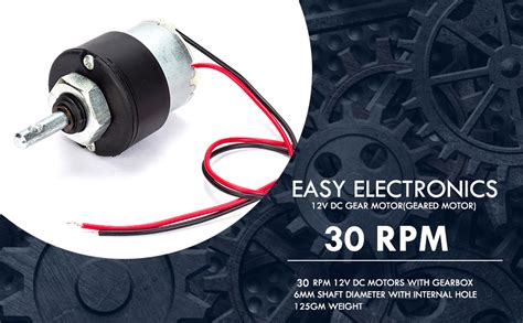 EasyElectronics Metal Easy Electronics 12V Dc 30 Rpm Geared Motor ...