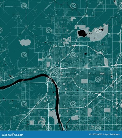 Map of the City of Tulsa, Oklahoma, USA Stock Illustration ...