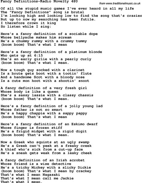 Novelty Song Definition at Elijah Elliston blog