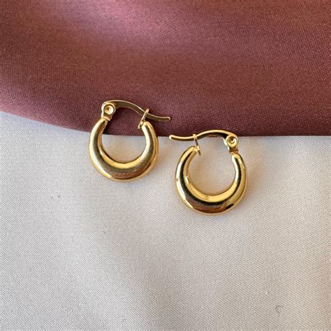 TFC Medo Loop Gold Plated Hoop Earrings