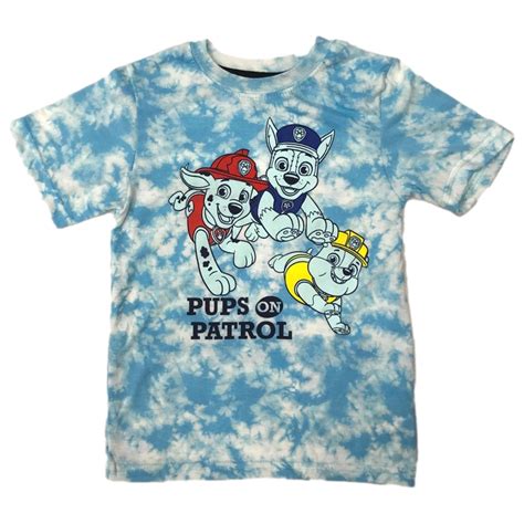 Paw Patrol Boys Blue Tie Dye Pups on Patrol Chase Marshall T-Shirt Tee Shirt 5-6 - Walmart.com