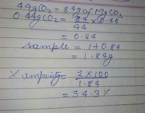 1g if an impure sample of magnesium carbonate on complete thermal ...