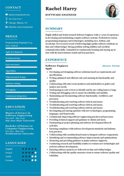 Software Engineer Resume Sample 的图像结果