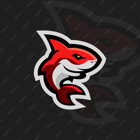 Premium Vector | Red shark mascot logo