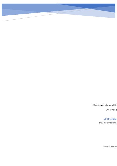 Biology SE - 19 out of 20 - Effect of ph on catalase activity Unit 1 ...