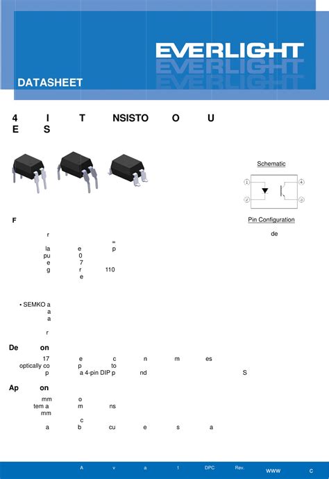 EL817 Series Datasheet by Everlight Electronics Co Ltd | Digi-Key ...