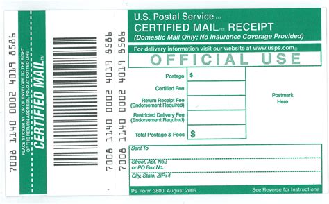 Explore Our Image Of Certified Mail Receipt Template Receipt Template ...